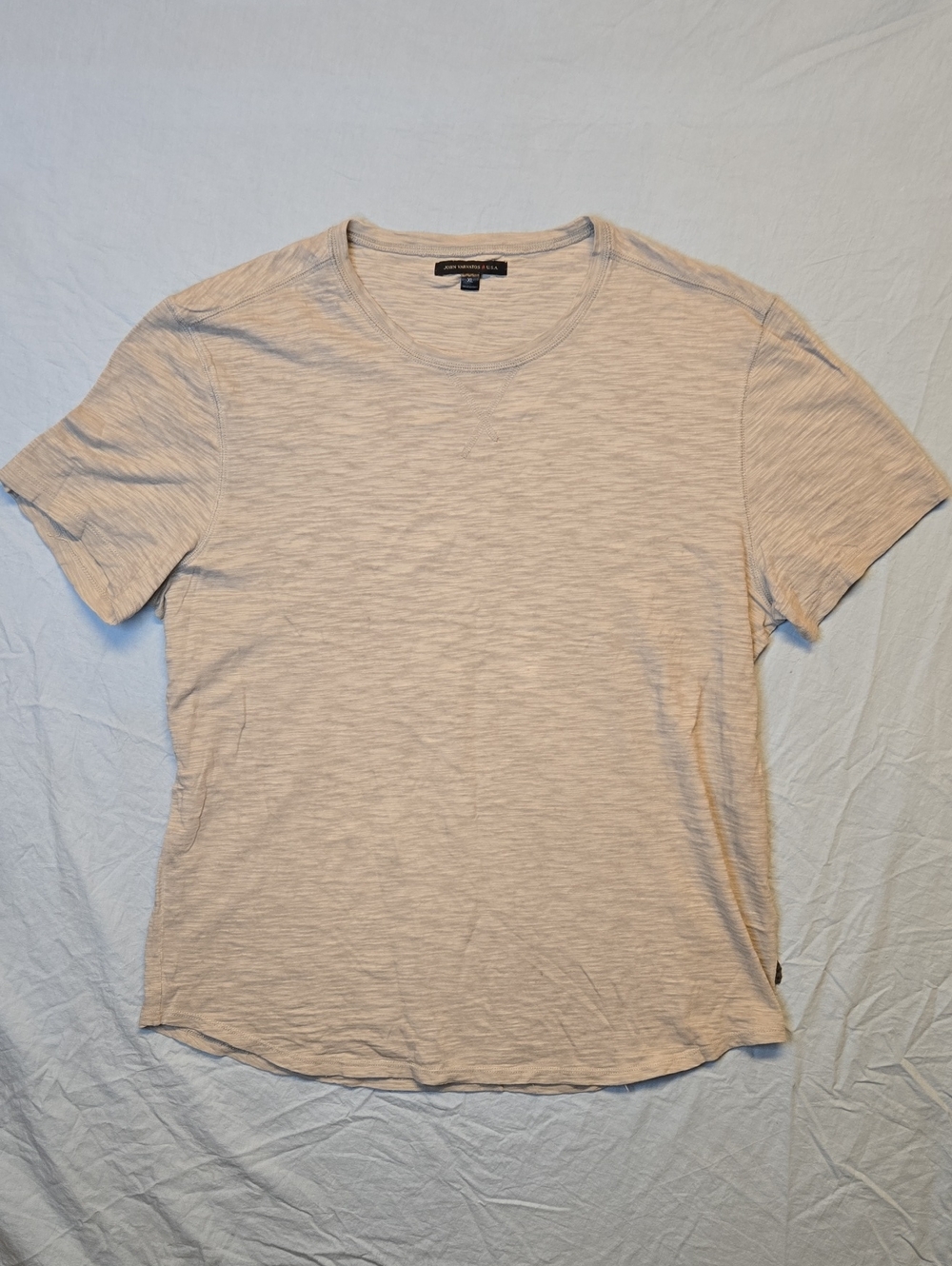 John Varvatos Gray Speckle Stripe Short Sleeve Crewneck T-Shirt